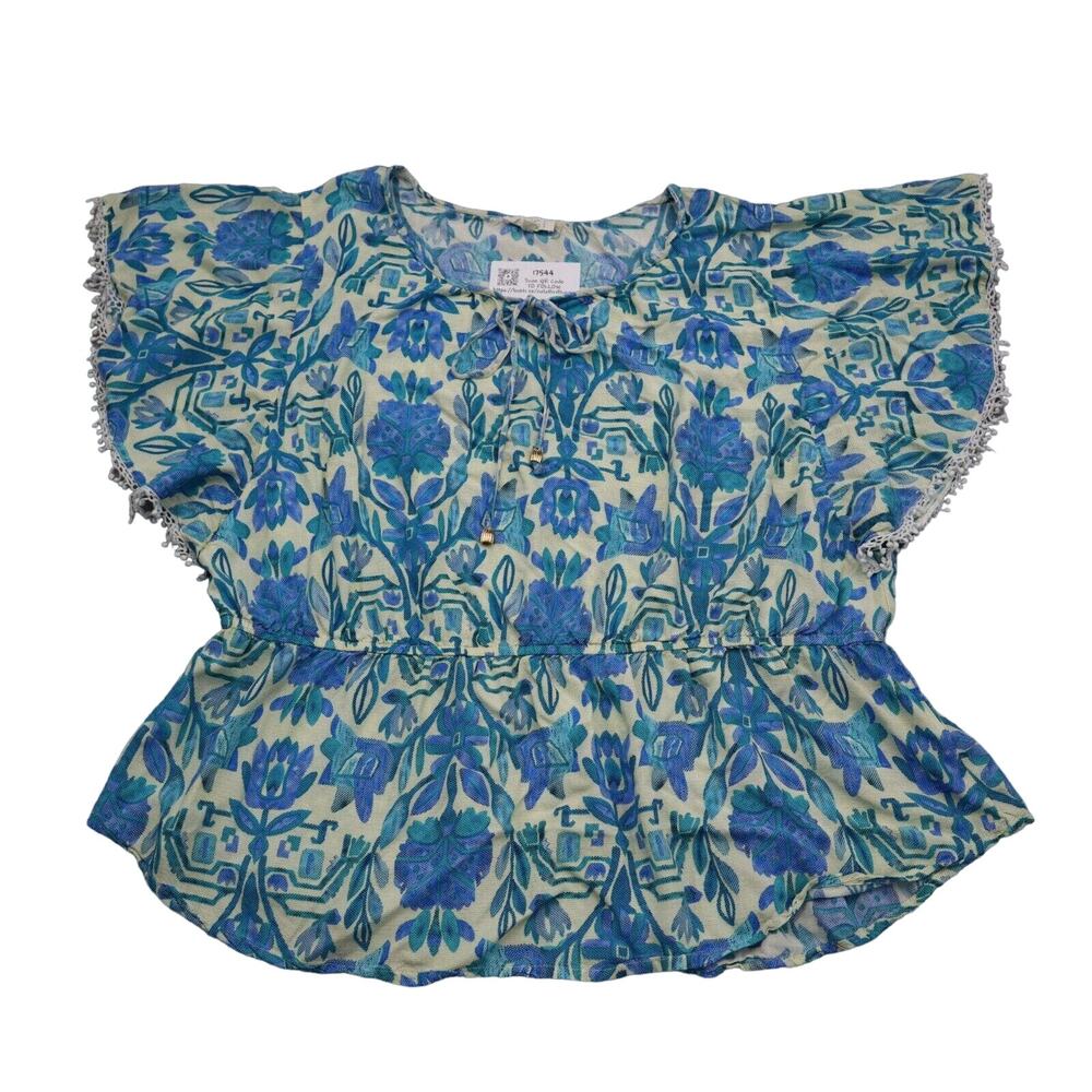 Clothing Obsessed Company Shirt Womens 3XL Blue Floral Curvy Fit Casual Top